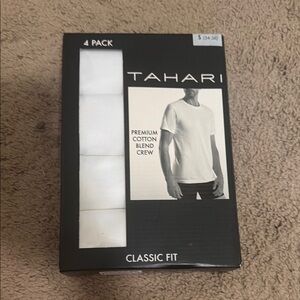 Tahari 4-Pack Classic Fit White Crew T-Shirts